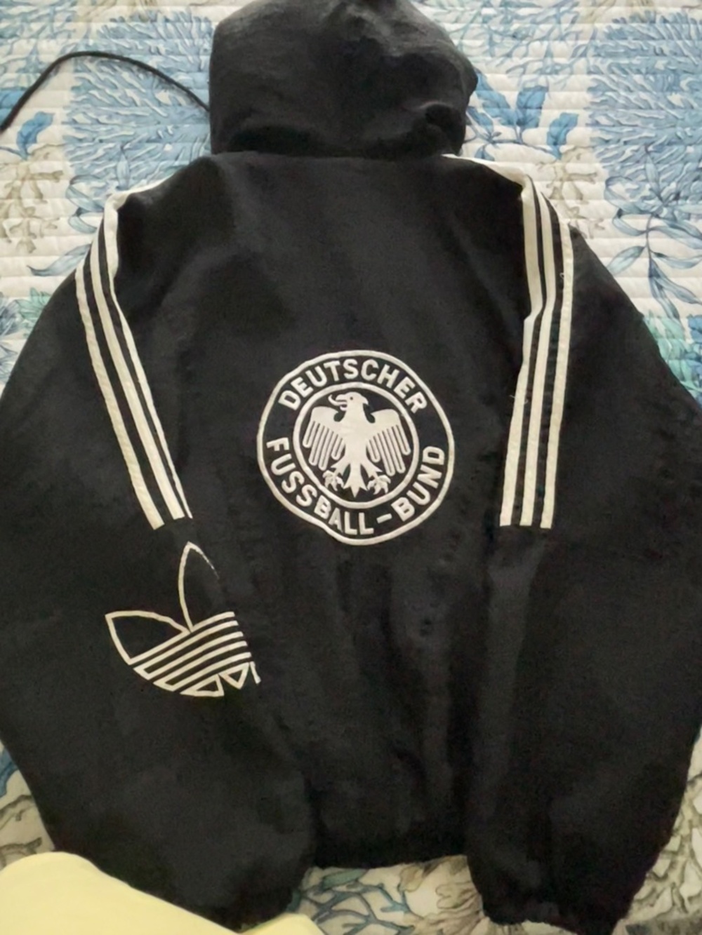 Vintage 80s Adidas DFB Deutscher Fussball Bund Quilted Puffer Jacket Trefoil XL